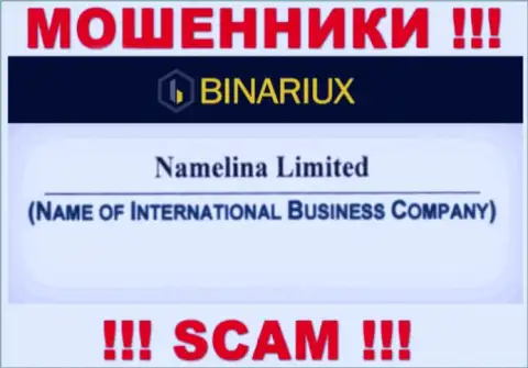 Binariux Net - это интернет-кидалы, а руководит ими Namelina Limited