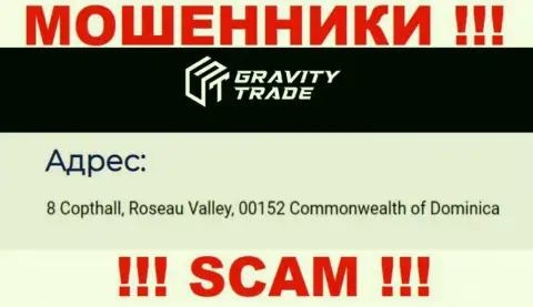 IBC 00018 8 Copthall, Roseau Valley, 00152 Commonwealth of Dominica - это оффшорный официальный адрес ГравитиТрейд, показанный на сайте этих жуликов