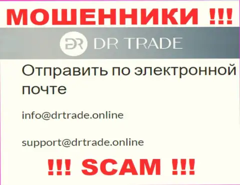 Не отправляйте сообщение на е-майл мошенников DRTrade, размещенный у них на web-сервисе в разделе контактов - это слишком рискованно