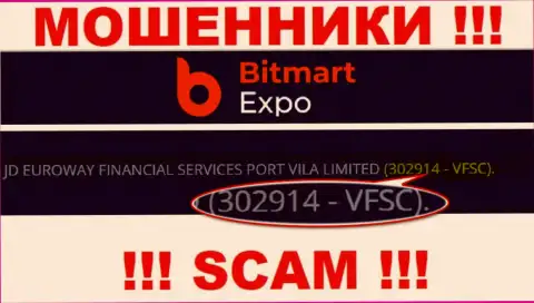 302914 - VFSC - это регистрационный номер JD Euroway Financial Services Port Vila Limited, который показан на официальном интернет-портале организации
