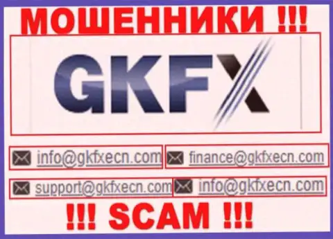 В контактных данных, на веб-ресурсе мошенников GKFXECN Com, предоставлена эта электронная почта