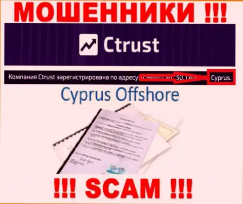Будьте весьма внимательны интернет мошенники C Trust зарегистрированы в офшоре на территории - Кипр