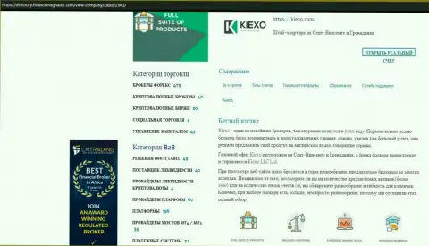 Публикация про Форекс брокерскую организацию KIEXO представлена на сайте директори финансмагнатес Ком