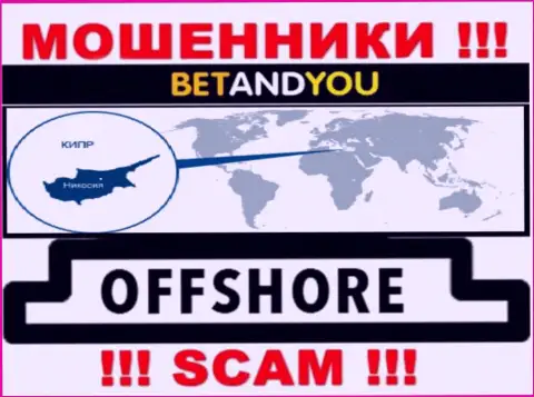 BetandYou Com - это internet мошенники, их место регистрации на территории Кипр