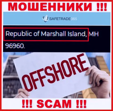 Marshall Island - офшорное место регистрации мошенников Сейф Трейд 365, расположенное у них на сайте