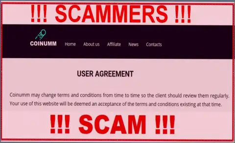 Coinumm Crooks can remake their agreement at any time