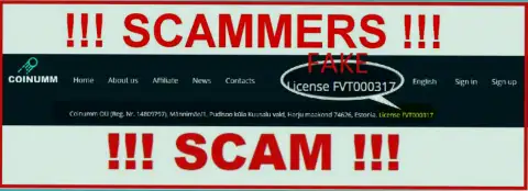 Coinumm Com fraudsters do not have a license - be careful
