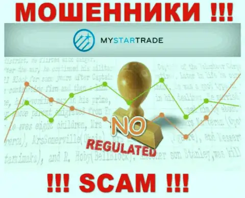 У MyStarTrade Com на web-портале не опубликовано сведений об регулирующем органе и лицензии на осуществление деятельности компании, а значит их вовсе нет