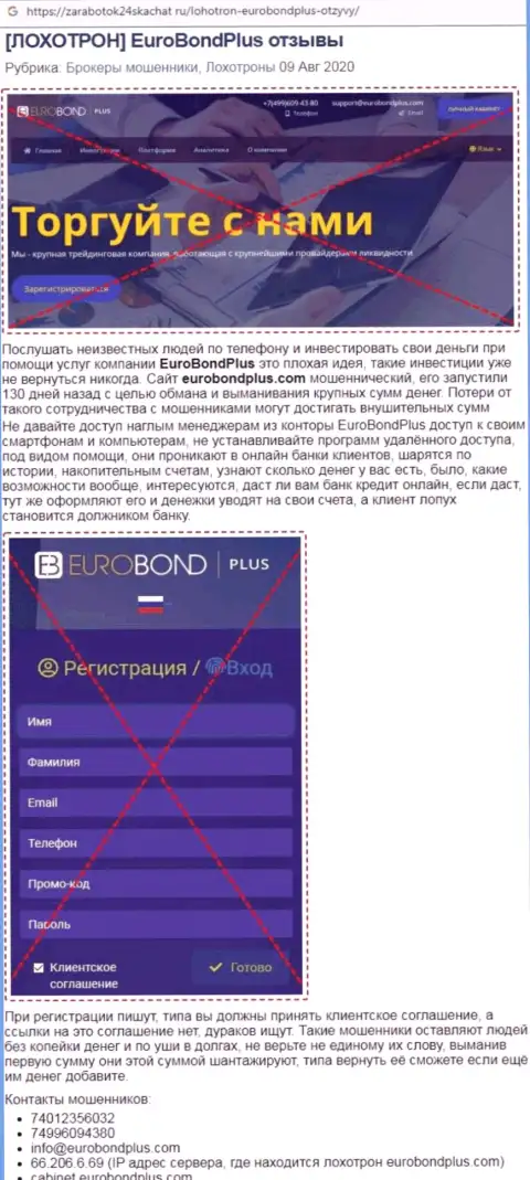 Обзор EuroBond Plus - internet лохотронщики или солидная контора ?