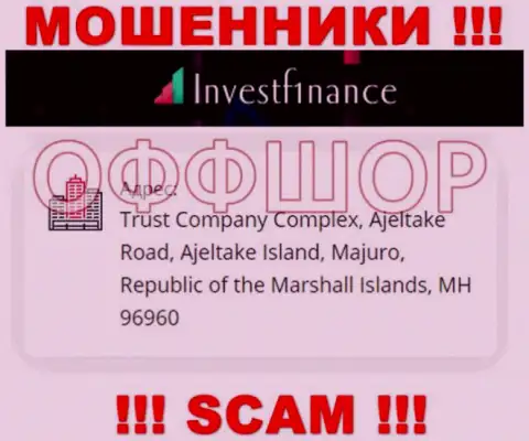 Не рекомендуем совместно работать, с такого рода internet-мошенниками, как компания InvestF1nance, потому что сидят они в оффшорной зоне - Trust Company Complex, Ajeltake Road, Ajeltake Island, Majuro, Republic of the Marshall Islands, MH 96960