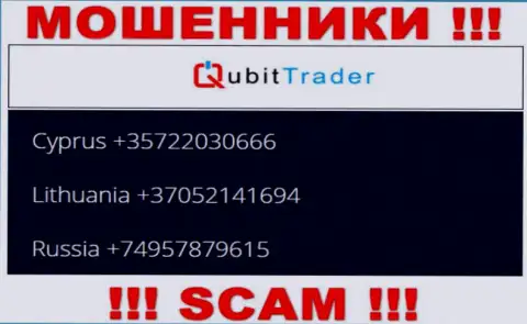 В арсенале у интернет шулеров из конторы Qubit Trader есть не один номер телефона