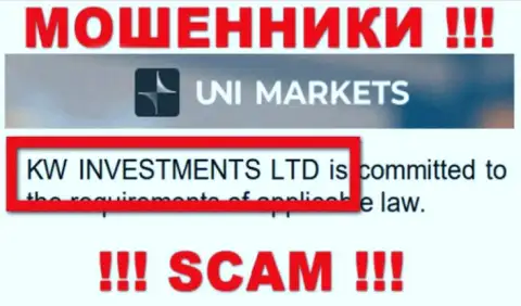 Руководителями UNI Markets оказалась компания - KW Investments Ltd
