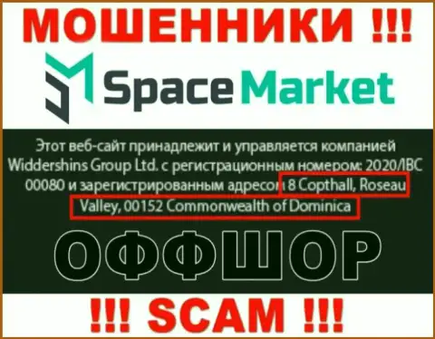Слишком опасно сотрудничать, с такого рода интернет-мошенниками, как контора SpaceMarket Pro, потому что засели они в офшоре - 8 Coptholl, Roseau Valley 00152 Commonwealth of Dominica