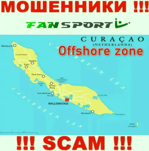 Оффшорное расположение Fan-Sport Com - на территории Curacao
