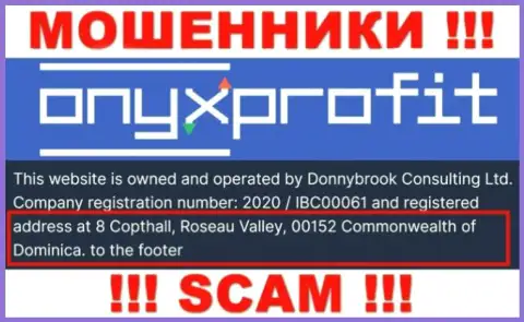 8 Copthall, Roseau Valley, 00152 Commonwealth of Dominica - оффшорный адрес OnyxProfit Pro, откуда МОШЕННИКИ оставляют без денег людей