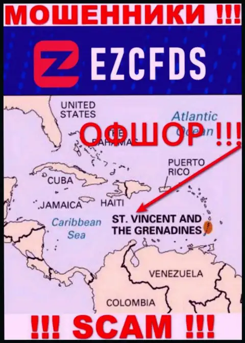 St. Vincent and the Grenadines - офшорное место регистрации воров ЕЗЦФДС, расположенное у них на сайте