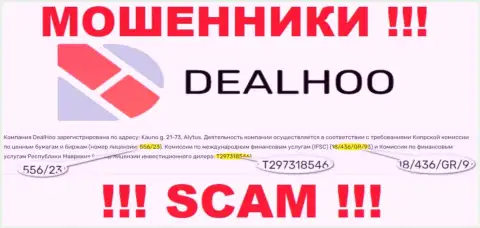 Махинаторы DealHoo Com профессионально дурачат доверчивых клиентов, хоть и предоставили лицензию на веб-сервисе