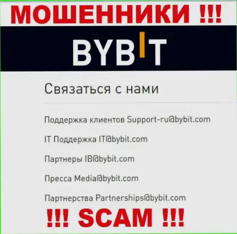 Е-майл интернет лохотронщиков ByBit Com - информация с веб-ресурса организации
