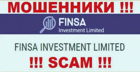 Finsa - юридическое лицо интернет мошенников контора Finsa Investment Limited