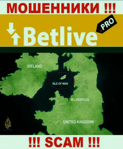Bet Live пустили свои корни в оффшорной зоне, на территории - Isle of Man