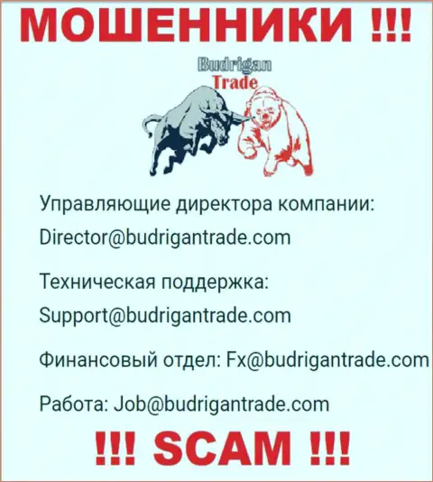 Не пишите письмо на е-мейл Budrigan Ltd - это internet обманщики, которые присваивают вложения людей