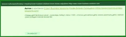 Отзывы реальных трейдеров о Forex дилере CrownBusiness Solutions на веб-портале Ревокон Ру