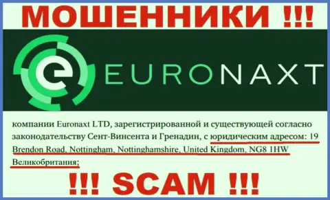 Адрес конторы Euro Naxt на ее информационном сервисе ложный - это СТОПРОЦЕНТНО МОШЕННИКИ !!!