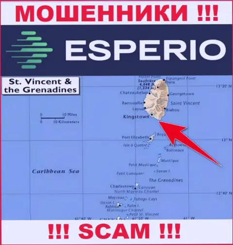 Оффшорные internet жулики Esperio Org скрываются здесь - Kingstown, St. Vincent and the Grenadines