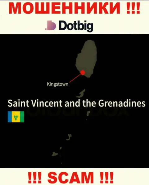 ДотБиг Ком имеют офшорную регистрацию: Kingstown, St. Vincent and the Grenadines - будьте очень осторожны, мошенники