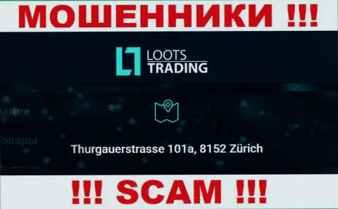 Loots Trading - это еще одни мошенники ! Не намерены показывать реальный адрес организации
