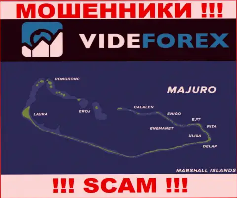 Компания VideForex зарегистрирована довольно-таки далеко от клиентов на территории Маджуро, Маршалловы острова