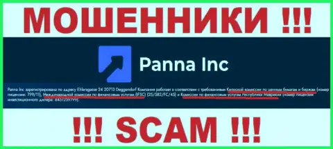 Будьте очень бдительны, CYSEC - мошеннический регулятор интернет мошенников Panna Inc