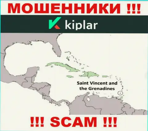 ВОРЫ Kiplar имеют регистрацию очень далеко, на территории - St. Vincent and the Grenadines