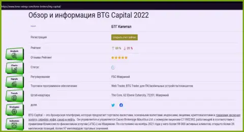 Инфа об брокере BTG-Capital Com в информационной статье на сайте Форекс-Рейтинг Ком