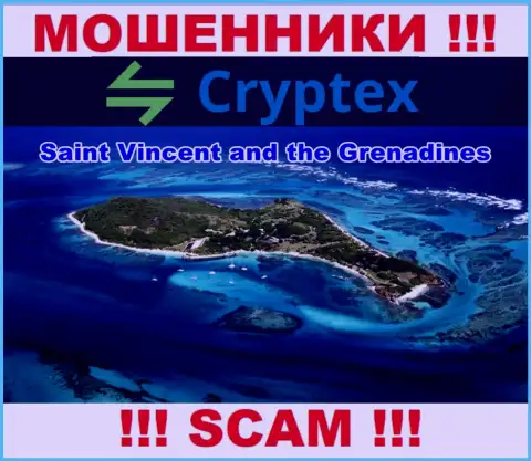 Из организации Криптекс Нет депозиты вывести нереально, они имеют офшорную регистрацию - Saint Vincent and Grenadines