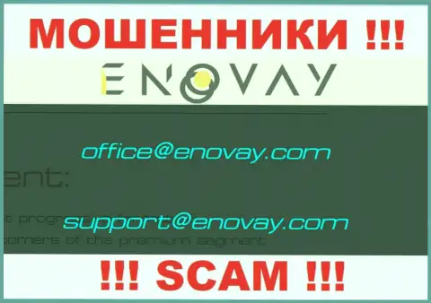 Адрес электронного ящика, который мошенники ЭноВей Ком разместили на своем официальном ресурсе