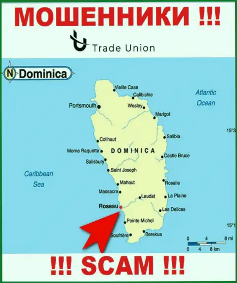 Dominica - здесь зарегистрирована контора Trade-Union Pro