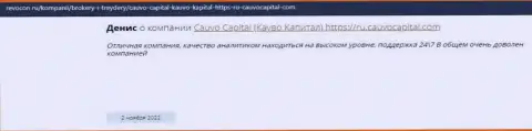 Дилинговая организация Cauvo Capital представлена в отзыве из первых рук на web-портале Revocon Ru