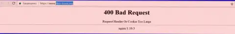 Официальный интернет-сервис валютного брокера Фибо Груп несколько суток заблокирован и показывает - 400 Bad Request