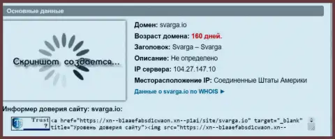 Возраст доменного имени форекс дилинговой компании Сварга, согласно справочной инфы, полученной на веб-сайте довериевсети рф